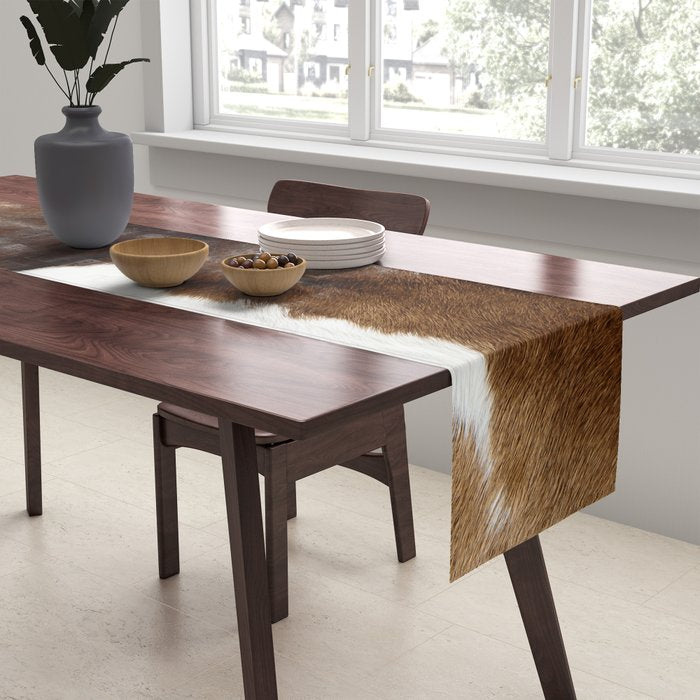 Brown Cowhide Table Runner Gallery Image 2