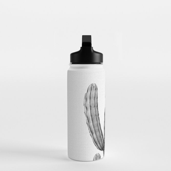 Cactus 3 - Black & White Water Bottle Gallery Image 3