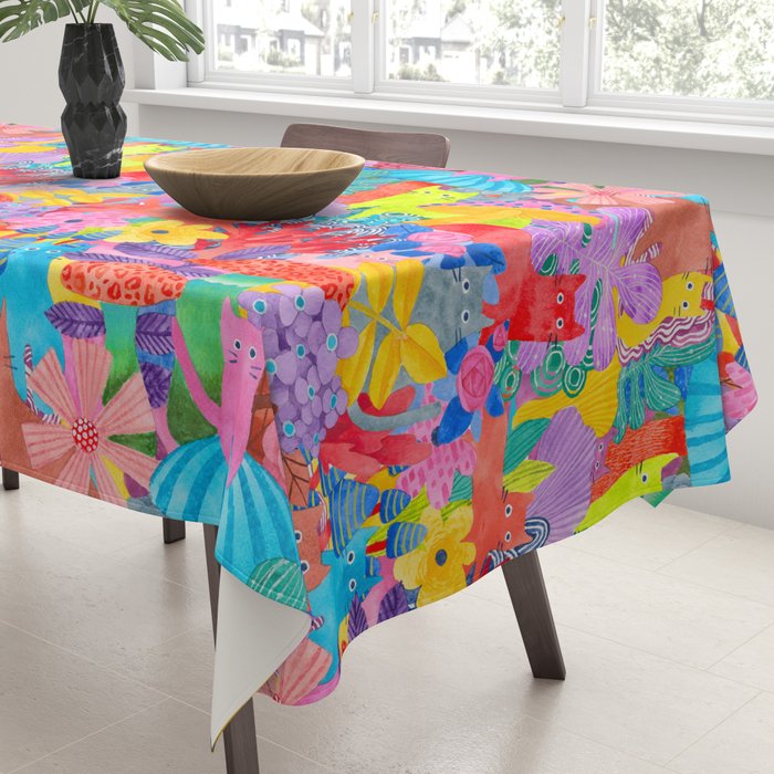 Cute Cats Hide and Seek Tablecloth Gallery Image 3