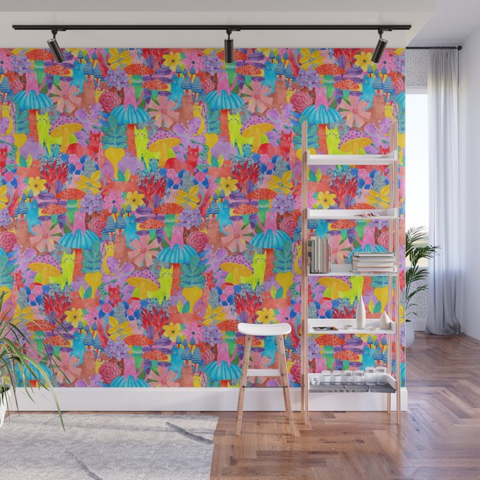 Cute Cats Hide and Seek Wall Mural Gallery Image 1