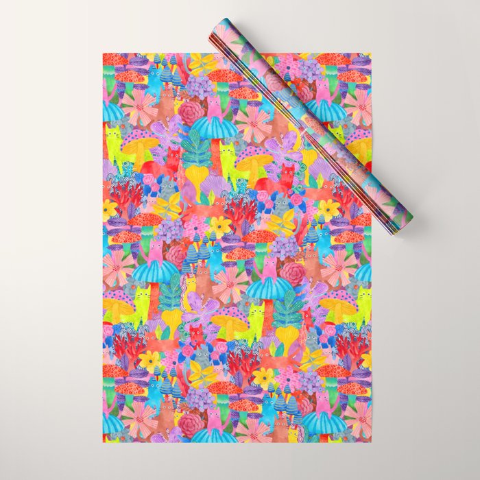 Cute Cats Hide and Seek Wrapping Paper Gallery Image 1