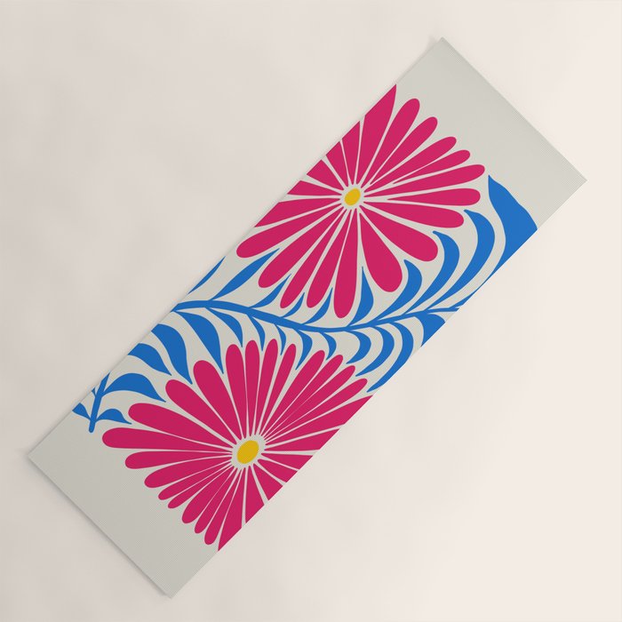Viva Magenta Daisies Yoga Mat Gallery Image 1