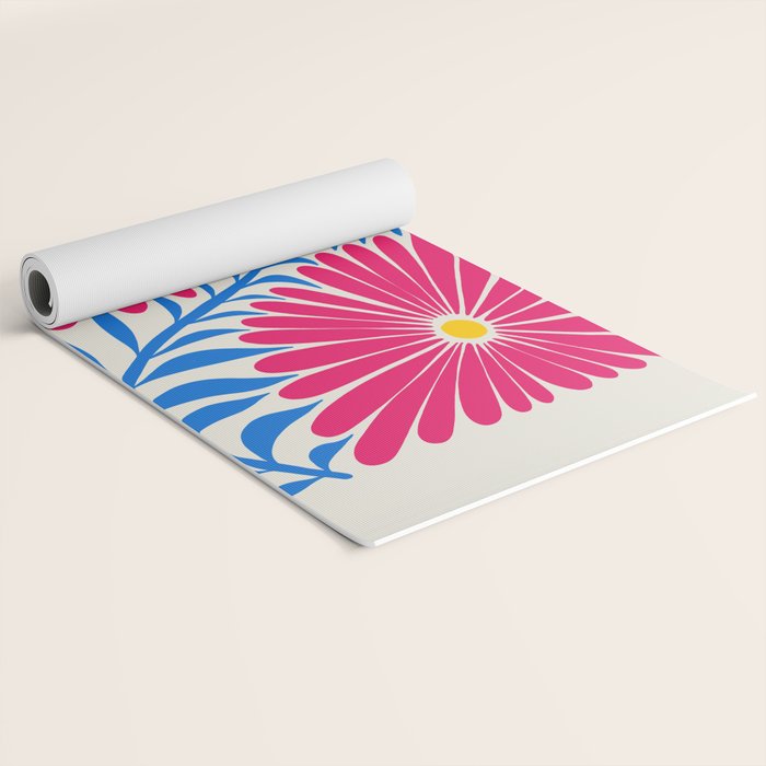 Viva Magenta Daisies Yoga Mat Gallery Image 2