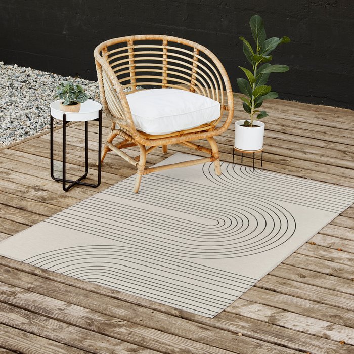 Arch Art, Modern Pattern, Mid Century  Outdoor Rug Gallery Image 2