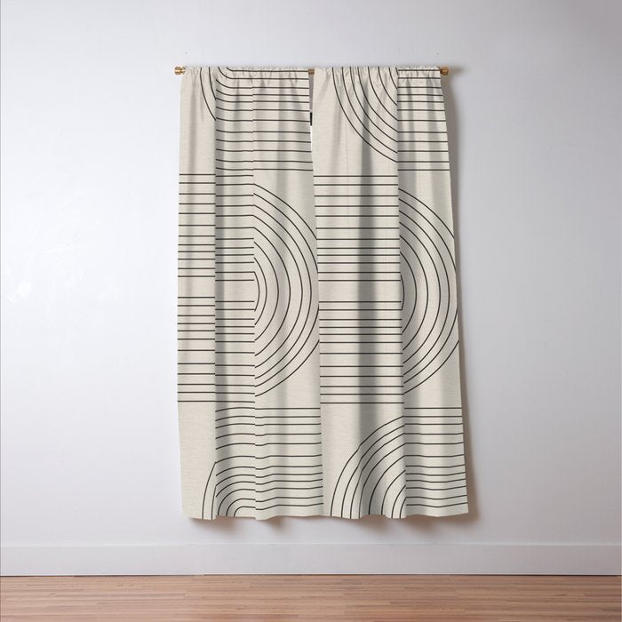 Arch Art, Modern Pattern, Mid Century  Window Curtain Gallery Image 3
