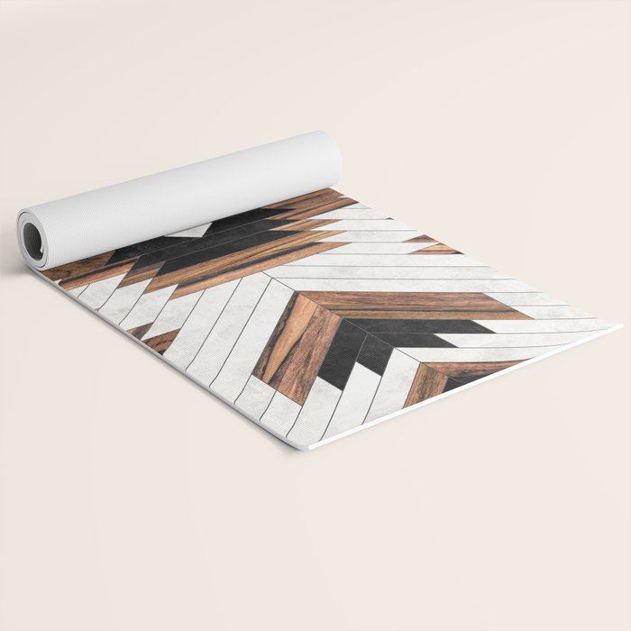 Urban Tribal Pattern No.5 - Aztec - Concrete and Wood Yoga Mat Gallery Image 2