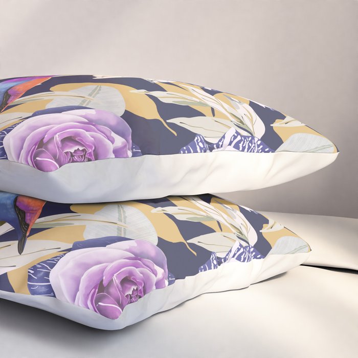 Bird in the rose bush D Pillow Sham Gallery Image 3