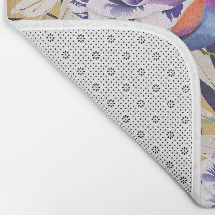 Bird in the rose bush D Bath Mat Gallery Image 2