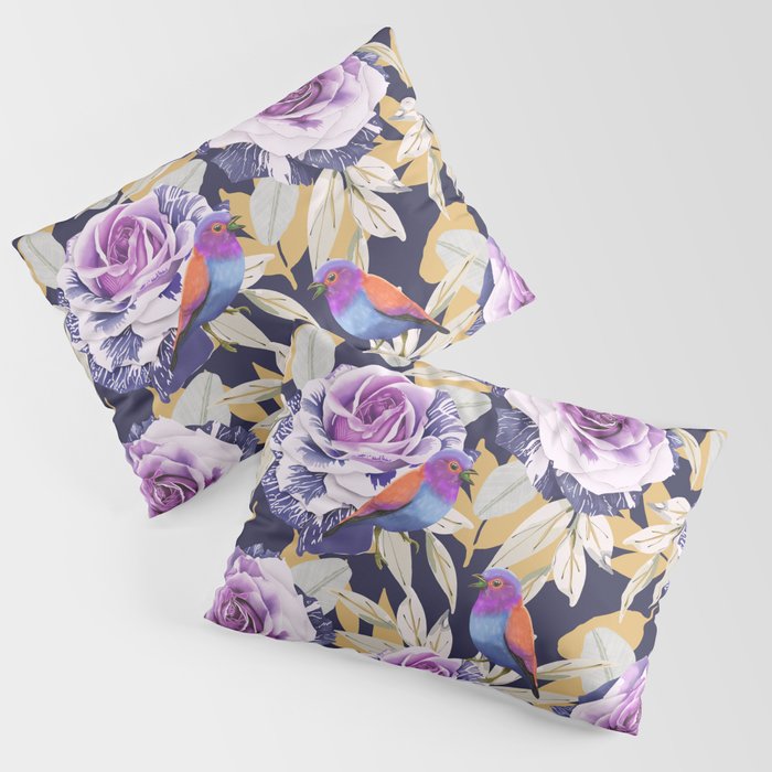 Bird in the rose bush D Pillow Sham Gallery Image 3