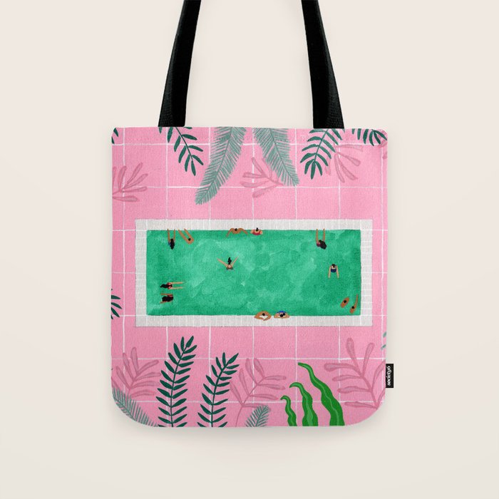 Pink riad pool Tote Bag Gallery Image 1