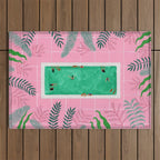 Pink riad pool Outdoor Rug Gallery Image 1