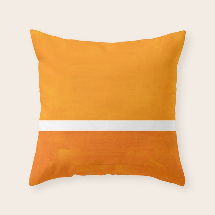 Antique Yellow  & Yellow Ochre Mid Century Modern Abstract Minimalist Rothko Color Field Squares Throw Pillow Gallery Image 1