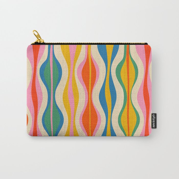 Mid Century Modern Colorful Hourglass Abstract Pattern Carry All Pouch Gallery Image 1