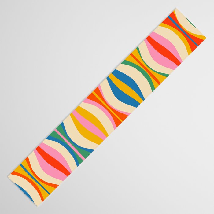 Mid Century Modern Colorful Hourglass Abstract Pattern Table Runner Gallery Image 3