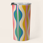 Mid Century Modern Colorful Hourglass Abstract Pattern Travel Mug Gallery Image 3