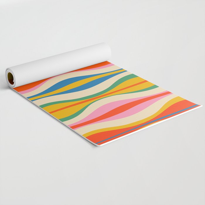 Mid Century Modern Colorful Hourglass Abstract Pattern Yoga Mat Gallery Image 2