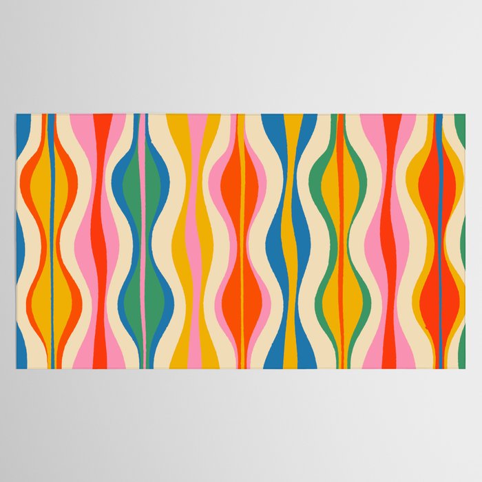 Mid Century Modern Colorful Hourglass Abstract Pattern Tablecloth Gallery Image 2