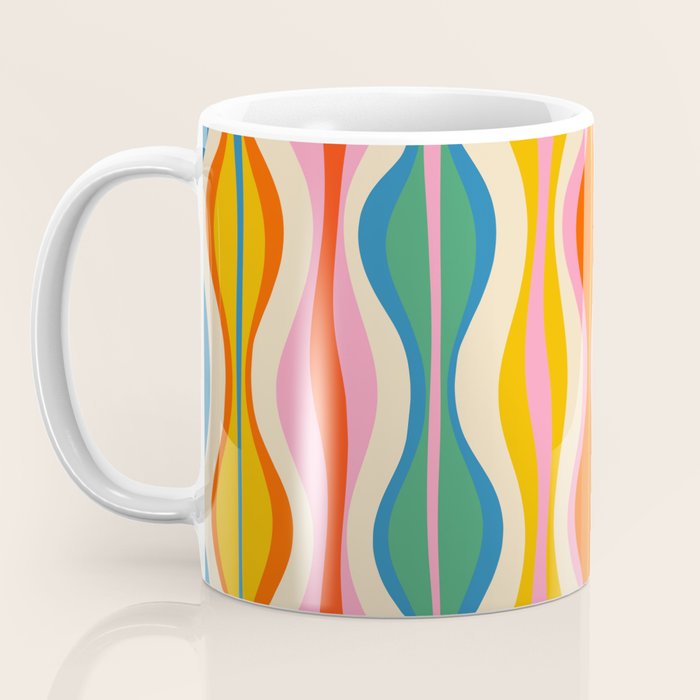 Mid Century Modern Colorful Hourglass Abstract Pattern Coffee Mug Gallery Image 3