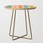 Mid Century Modern Colorful Hourglass Abstract Pattern Side Table Gallery Image 1