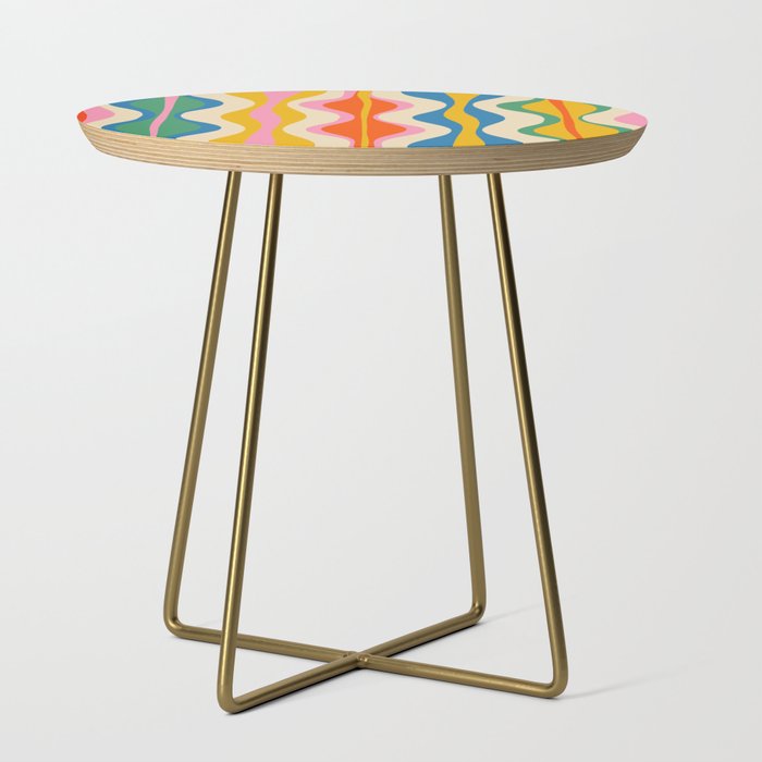 Mid Century Modern Colorful Hourglass Abstract Pattern Side Table Gallery Image 1