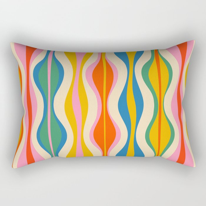 Mid Century Modern Colorful Hourglass Abstract Pattern Rectangular Pillow Gallery Image 1