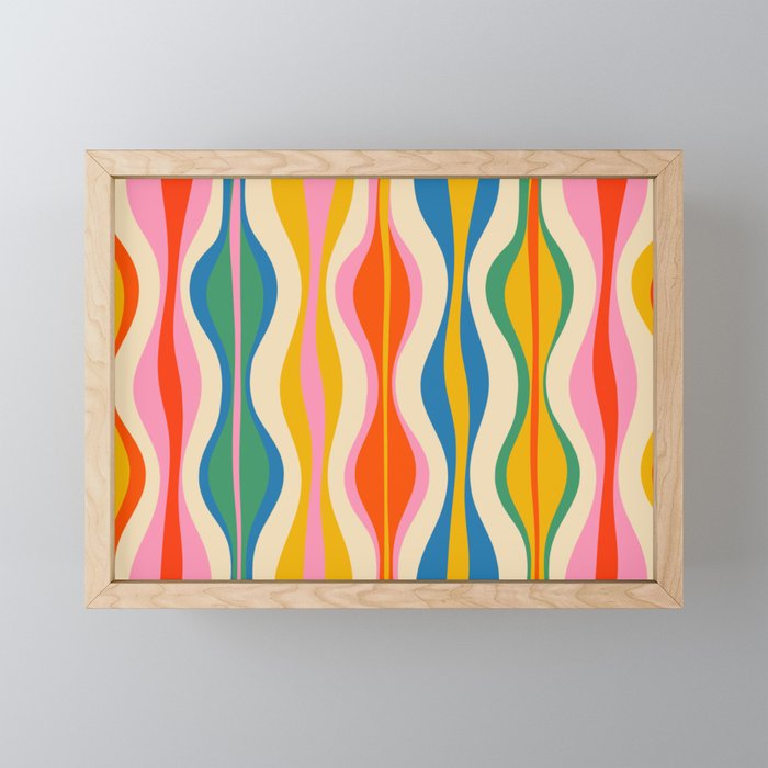 Mid Century Modern Colorful Hourglass Abstract Pattern Mini Art Print Gallery Image 1