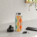 Mid Century Modern Colorful Hourglass Abstract Pattern Water Bottle Gallery Image 4