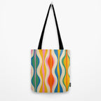 Mid Century Modern Colorful Hourglass Abstract Pattern Tote Bag Gallery Image 2