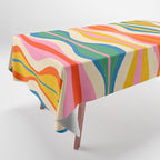 Mid Century Modern Colorful Hourglass Abstract Pattern Tablecloth Gallery Image 1