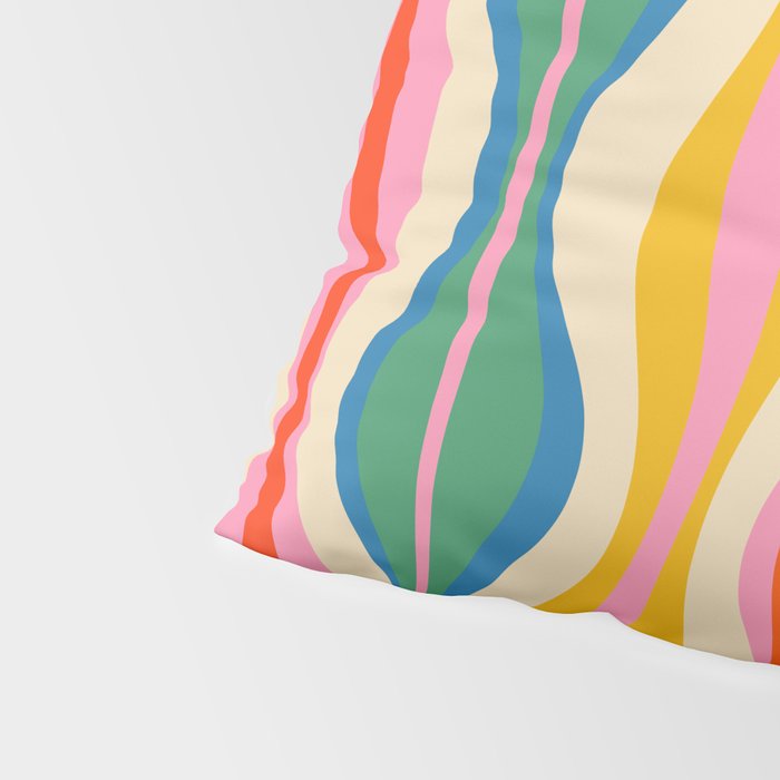 Mid Century Modern Colorful Hourglass Abstract Pattern Pillow Sham Gallery Image 4