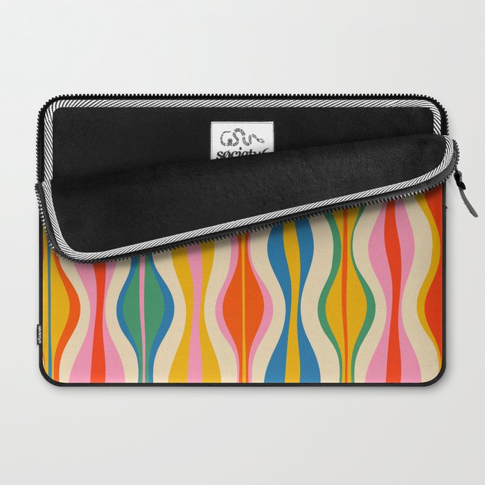 Mid Century Modern Colorful Hourglass Abstract Pattern Laptop Sleeve Gallery Image 2