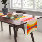 Mid Century Modern Colorful Hourglass Abstract Pattern Table Runner Gallery Image 2