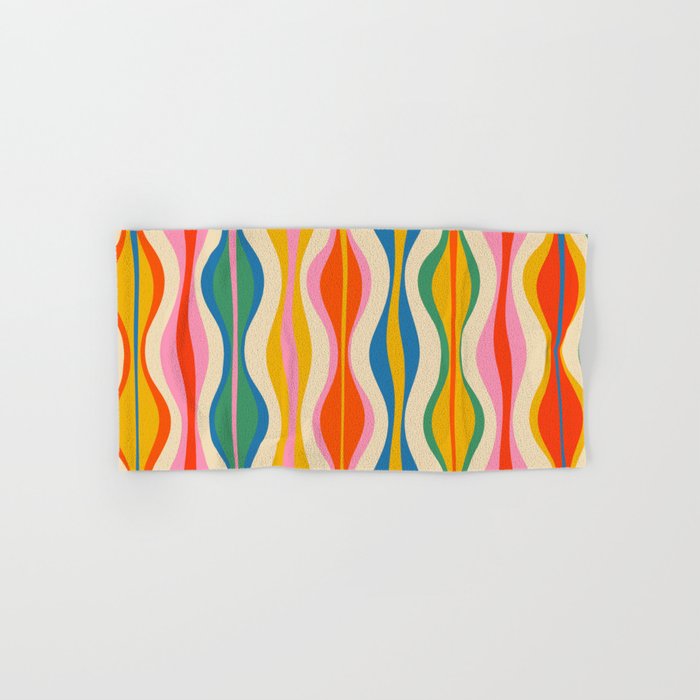 Mid Century Modern Colorful Hourglass Abstract Pattern Bath Towel Gallery Image 1