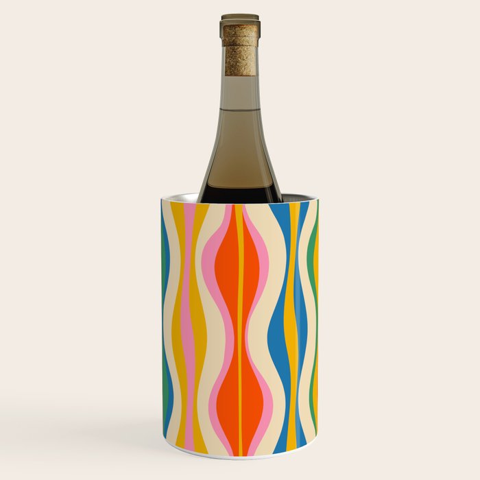 Mid Century Modern Colorful Hourglass Abstract Pattern Wine Chiller Gallery Image 1