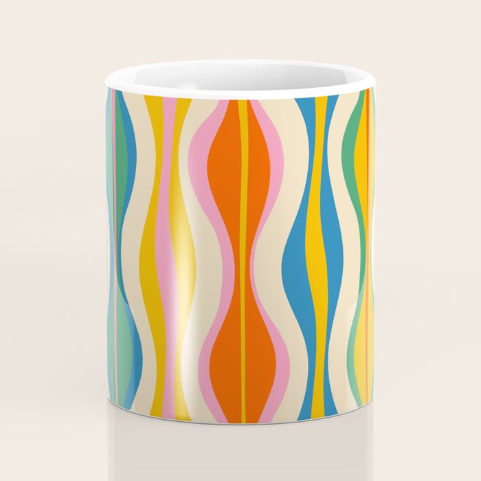 Mid Century Modern Colorful Hourglass Abstract Pattern Coffee Mug Gallery Image 4