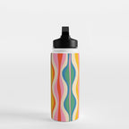 Mid Century Modern Colorful Hourglass Abstract Pattern Water Bottle Gallery Image 3