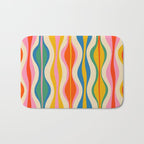 Mid Century Modern Colorful Hourglass Abstract Pattern Bath Mat Gallery Image 1