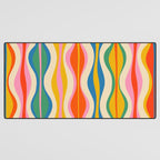Mid Century Modern Colorful Hourglass Abstract Pattern Desk Mat Gallery Image 3