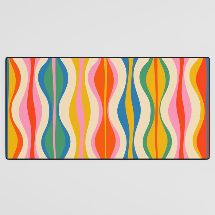 Mid Century Modern Colorful Hourglass Abstract Pattern Desk Mat Gallery Image 3