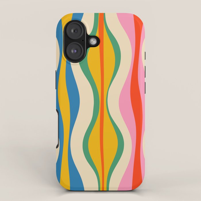 Mid Century Modern Colorful Hourglass Abstract Pattern iPhone Case Gallery Image 1