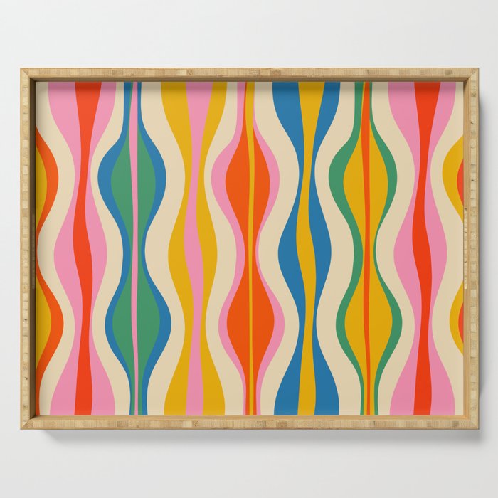 Mid Century Modern Colorful Hourglass Abstract Pattern Serving Tray Gallery Image 1