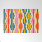 Mid Century Modern Colorful Hourglass Abstract Pattern Welcome Mat Gallery Image 1