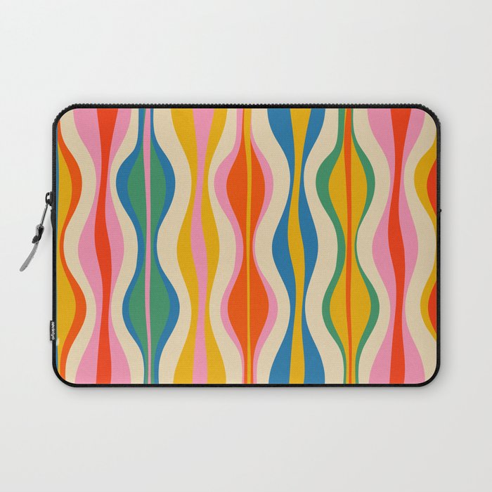 Mid Century Modern Colorful Hourglass Abstract Pattern Laptop Sleeve Gallery Image 1