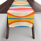 Mid Century Modern Colorful Hourglass Abstract Pattern Table Runner Gallery Image 1