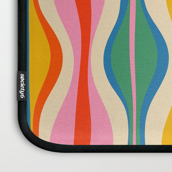 Mid Century Modern Colorful Hourglass Abstract Pattern Laptop Sleeve Gallery Image 3