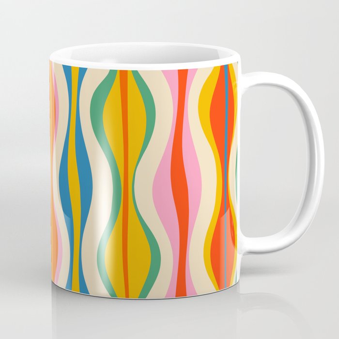 Mid Century Modern Colorful Hourglass Abstract Pattern Coffee Mug Gallery Image 1