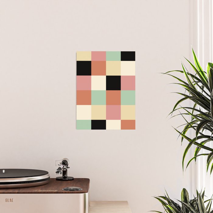 Bold Retro Checks Pattern - Large XXXIV Poster Gallery Image 2
