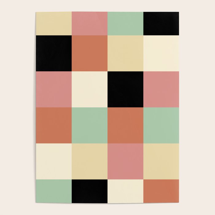 Bold Retro Checks Pattern - Large XXXIV Poster Gallery Image 4