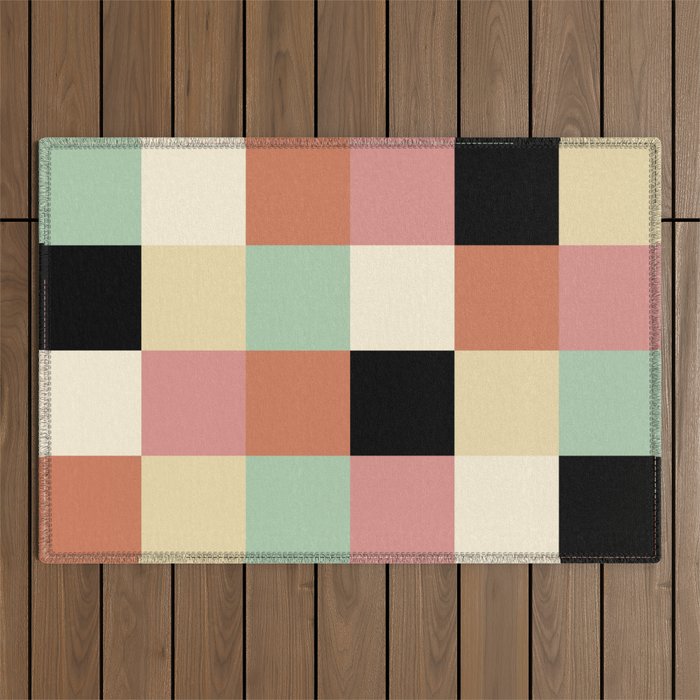 Bold Retro Checks Pattern - Large XXXIV Outdoor Rug Gallery Image 1