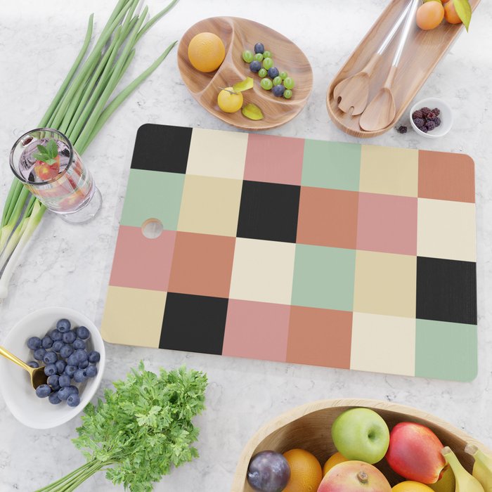 Bold Retro Checks Pattern - Large XXXIV Cutting Board Gallery Image 2